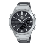CASIO EDIFICE EFV-C120D-1ADF BLACK ANA-DIGI DIAL SILVER STAINLESS STEEL BAND MEN'S WATCH ED624