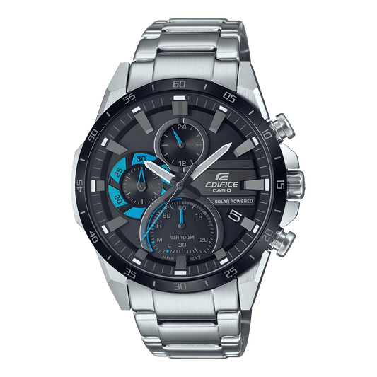 CASIO EDIFICE EQS-940DB-1BVUDF BLACK ANALOG DIAL SILVER STAINLESS STEEL BAND MEN'S WATCH ED567