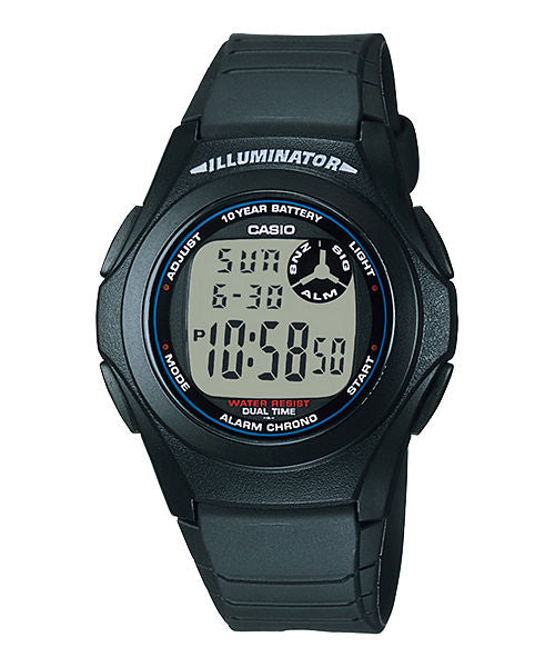 CASIO  F-200W-1ADF  DIGITAL DIAL BLACK RESIN STRAP  10 YEAR BATTERY D027