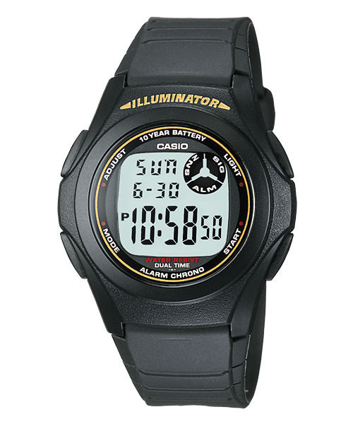 CASIO  F-200W-9ADF  DIGITAL DIAL BLACK RESIN STRAP  10 YEAR BATTERY D028