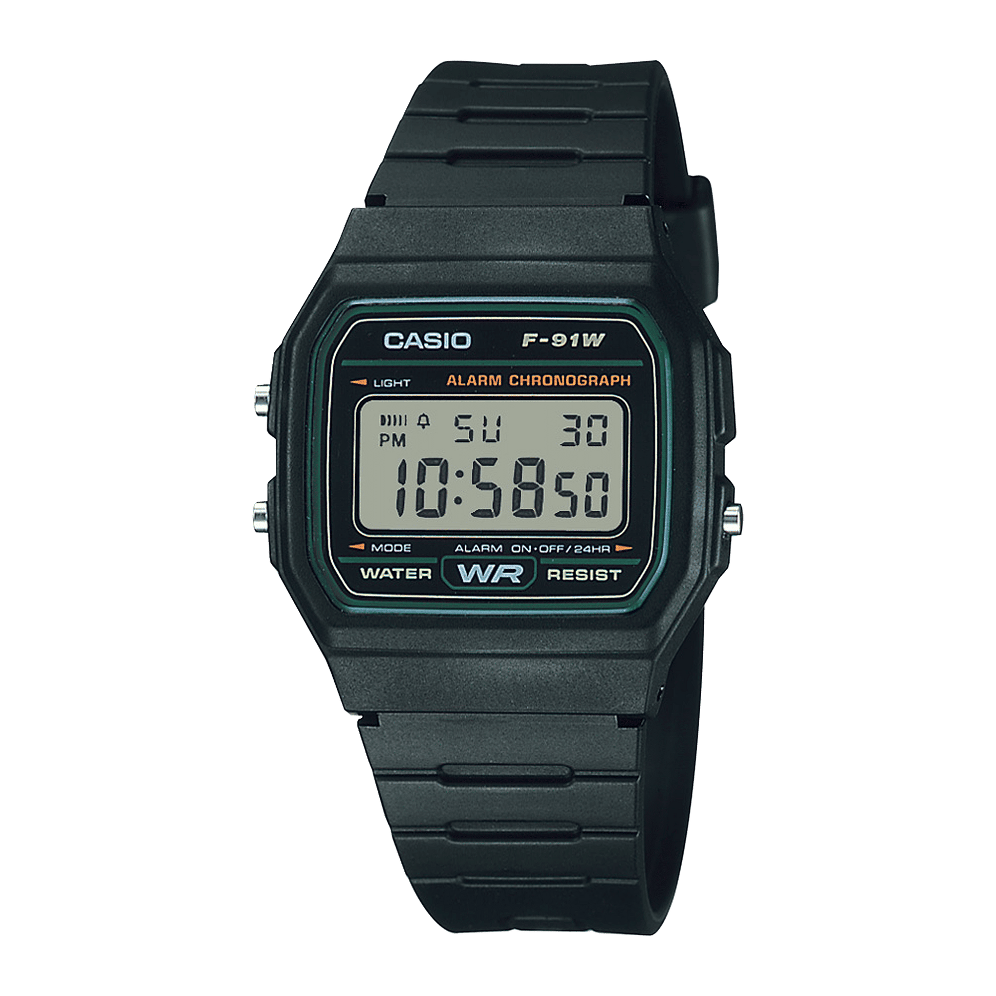 CASIO  F-91W-3HDG  DIGITAL DIAL BLACK RESIN STRAP  7 YEAR BATTERY D246