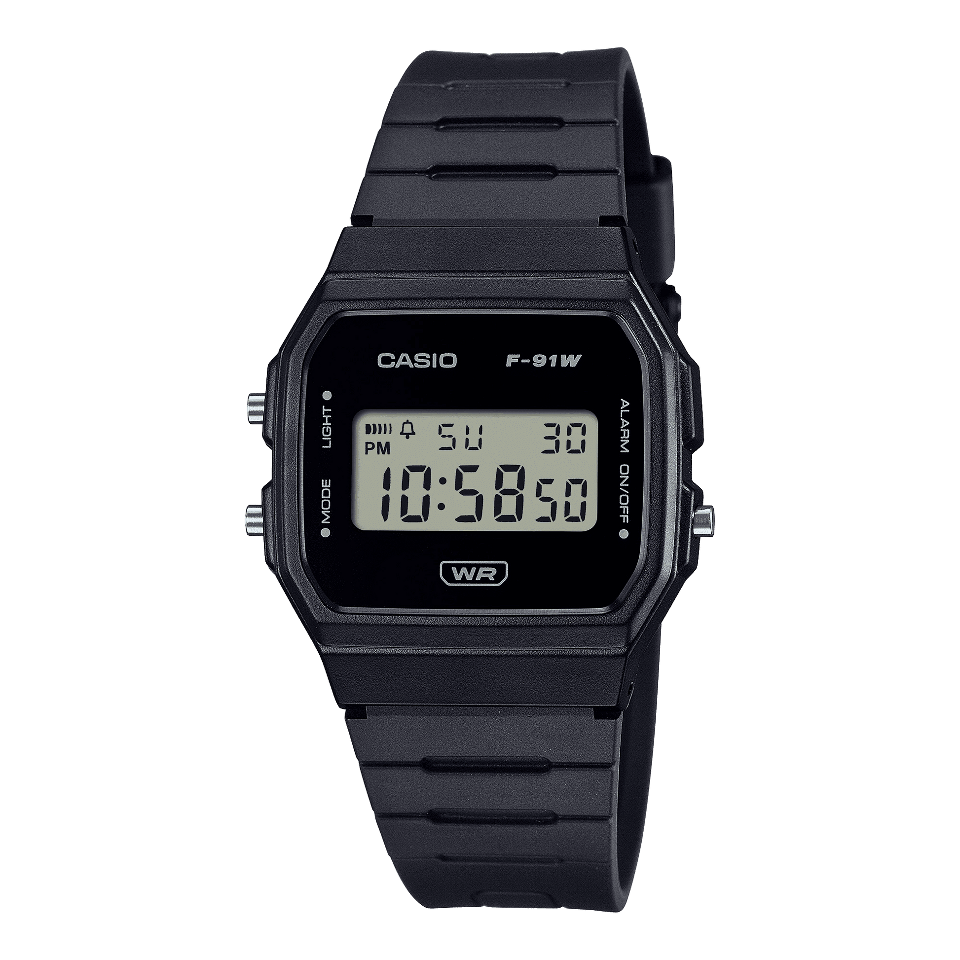 CASIO YOUTH F-91WB-1ADF BLACK DIGITAL DIAL BLACK BIO-BASED RESIN BAND D370