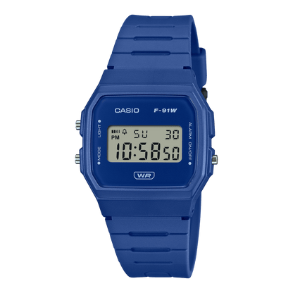 CASIO YOUTH F-91WB-2A1DF BLUE DIGITAL DIAL BLUE BIO-BASED RESIN BAND D371