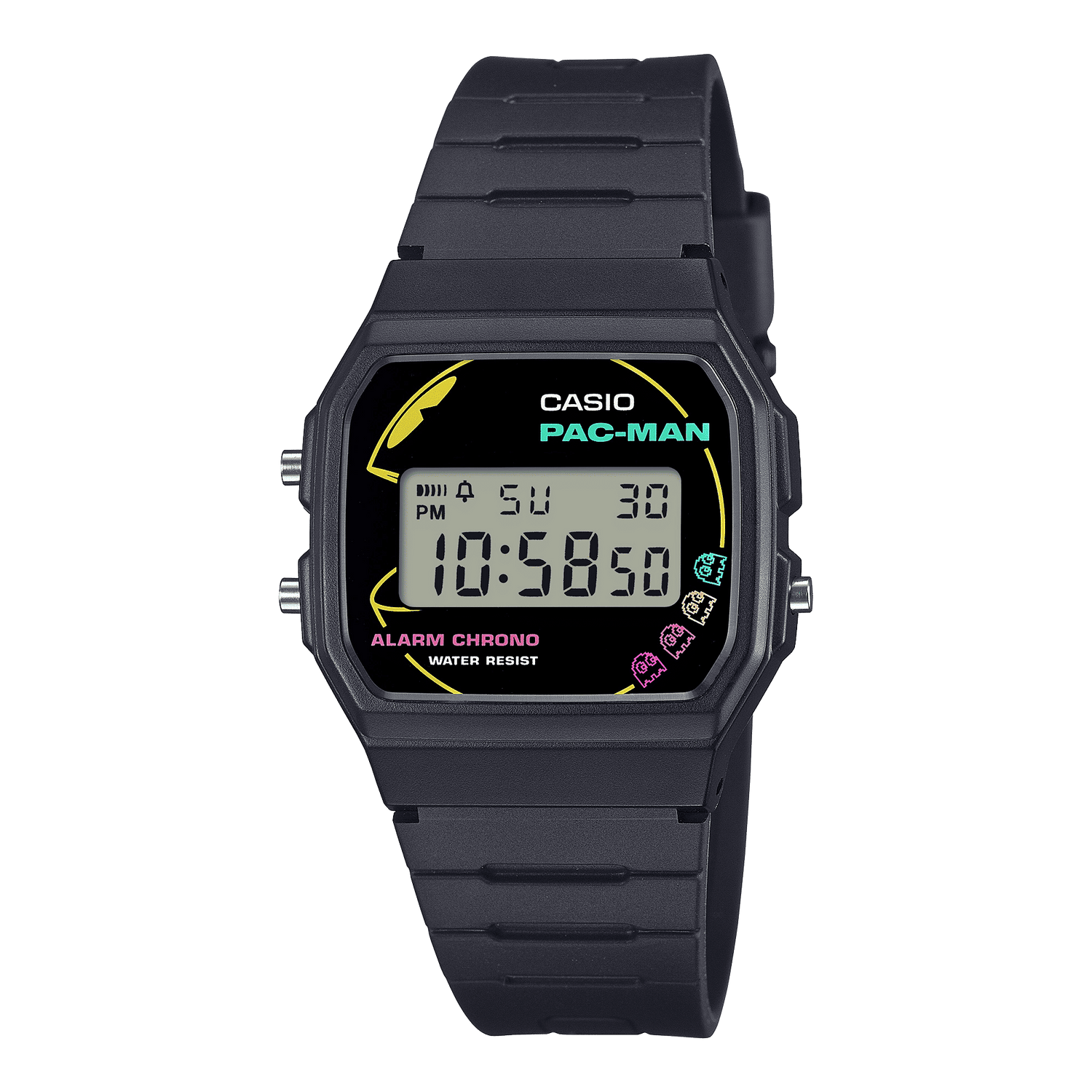 CASIO YOUTH F-91WPC-1ADR BLACK DIGITAL DIAL BLACK BIO-BASED RESIN BAND D384