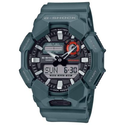 CASIO G-SHOCK GA-010-2ADR BLACK  ANALOG-DIGITAL DIAL GREEN BIO-BASED RESIN BAND G1602