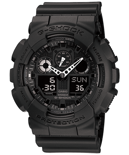 CASIO G-SHOCK GA-100-1A1HDR BLACK ANA-DIGI DIAL BLACK RESIN STRAP MEN'S WATCH G270
