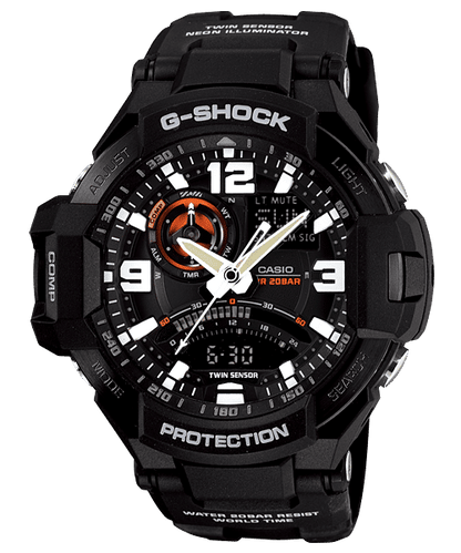 CASIO G-SHOCK GA-1000-1ADR BLACK ANA-DIGI DIAL BLACK RESIN STRAP MEN'S WATCH G435