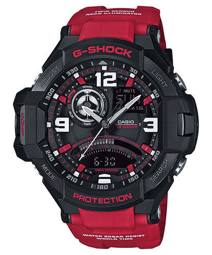 CASIO G-SHOCK GA-1000-4BDR BLACK-RED ANA-DIGI DIAL RED RESIN STRAP MEN'S WATCH G542