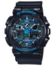 CASIO G-SHOCK GA-100CB-1ADR BLUE CAMOUFLAGE ANA-DIGI DIAL BLACK RESIN STRAP MEN'S WATCH G625