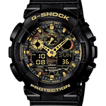 CASIO G-SHOCK GA-100CF-1A9DR BLACK CAMOUFLAGE ANA-DIGI DIAL BLACK RESIN STRAP MEN'S WATCH G519