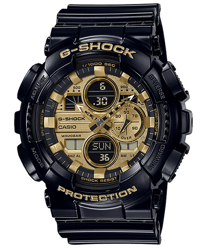 CASIO G-SHOCK GA-140GB-1A1DR BLACK-GOLD ANA-DIGI DIAL BLACK RESIN STRAP MEN'S WATCH G1021