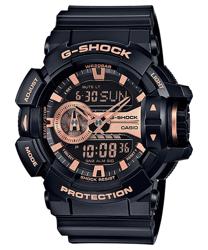 CASIO G-SHOCK GA-400GB-1A4DR BLACK-GOLD ANA-DIGI DIAL BLACK RESIN STRAP MEN'S WATCH G650