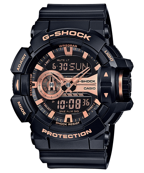 CASIO G-SHOCK GA-400GB-1A4DR BLACK-GOLD ANA-DIGI DIAL BLACK RESIN STRAP MEN'S WATCH G650