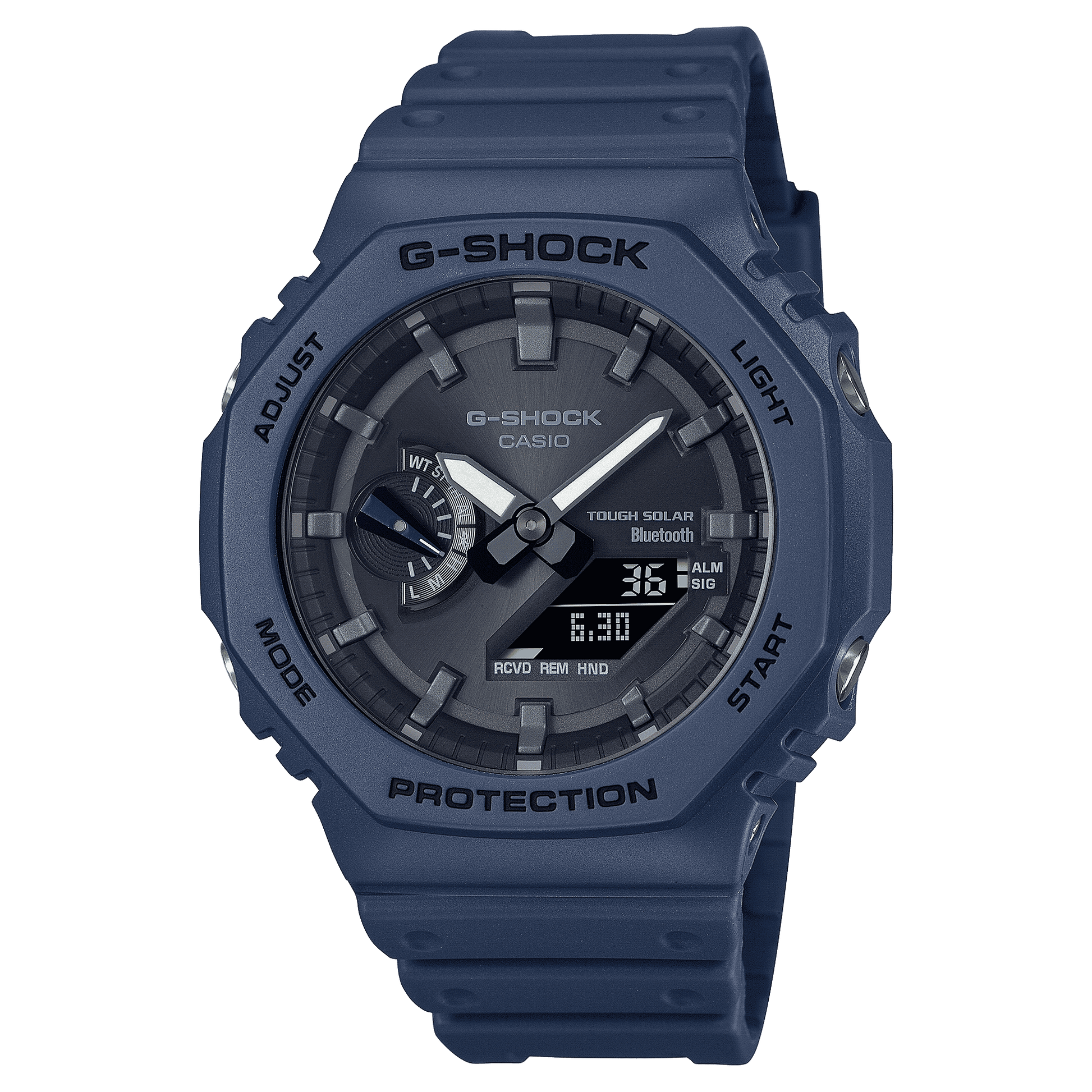 CASIO G-SHOCK GA-B2100-2ADR BLACK ANA-DIGI DIAL BLUE RESIN STRAP MEN'S WATCH G1243