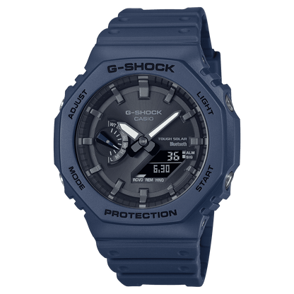 CASIO G-SHOCK GA-B2100-2ADR BLACK ANA-DIGI DIAL BLUE RESIN STRAP MEN'S WATCH G1243