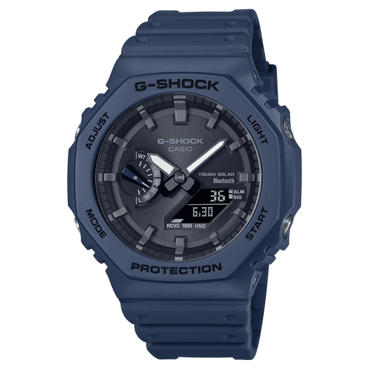 CASIO G-SHOCK GA-B2100-2ADR BLACK ANA-DIGI DIAL BLUE RESIN STRAP MEN'S WATCH G1243