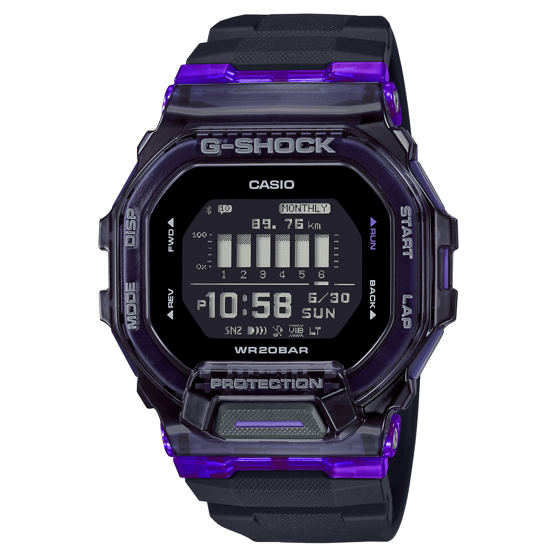 CASIO G-SHOCK GBD-200SM-1A6DR  DIGITAL DIAL BLACK RESIN STRAP MEN'S WATCH G1196