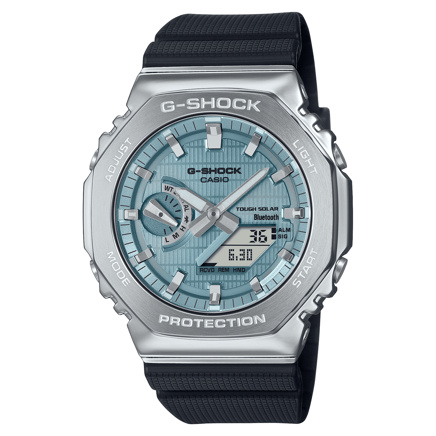 CASIO G-SHOCK GBM-2100A-1A2DR TURQUOISE BLUE ANALOG-DIGITAL DIAL BLACK BIO-BASED RESIN BAND G1582