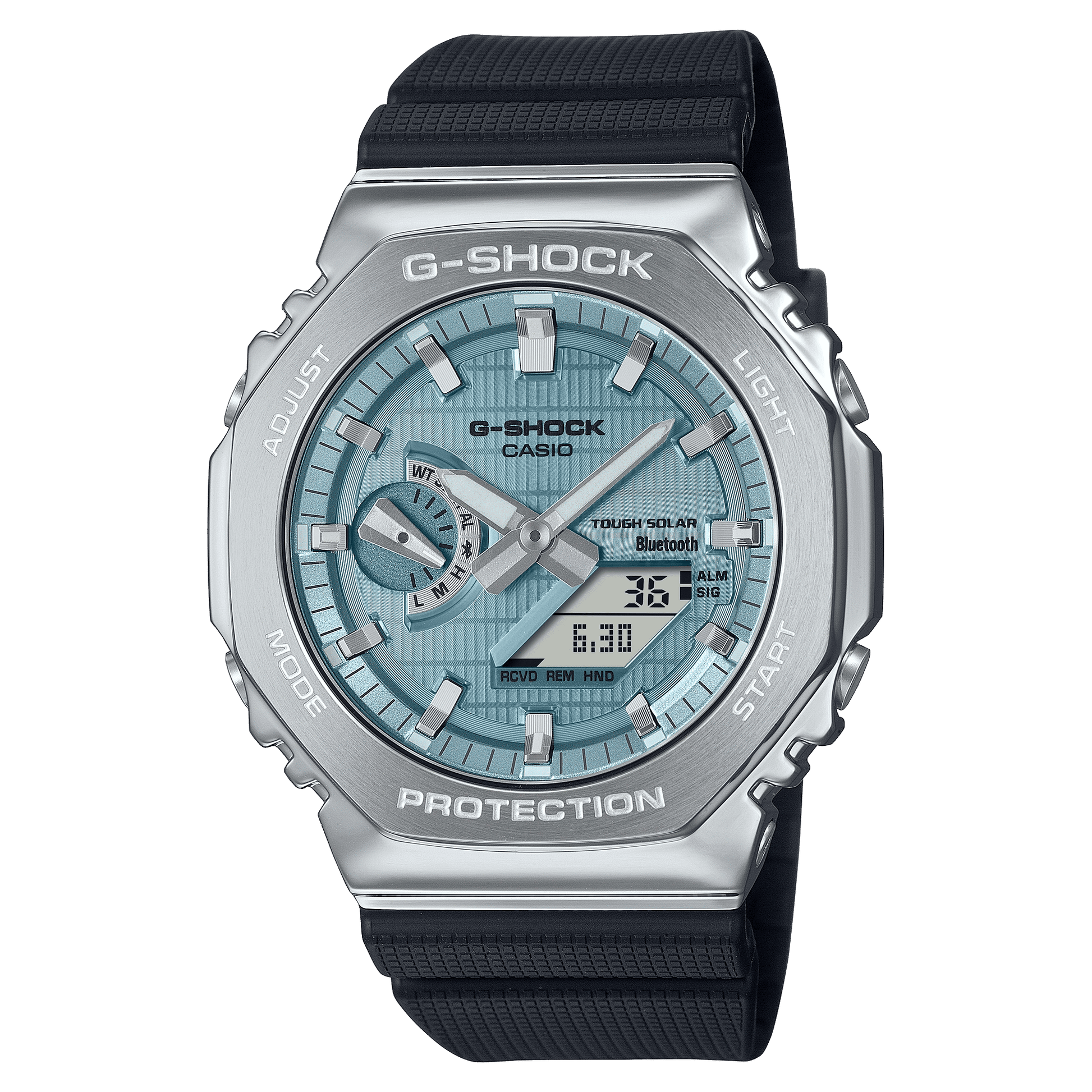 CASIO G-SHOCK GBM-2100A-1A2DR TURQUOISE BLUE ANALOG-DIGITAL DIAL BLACK BIO-BASED RESIN BAND G1582