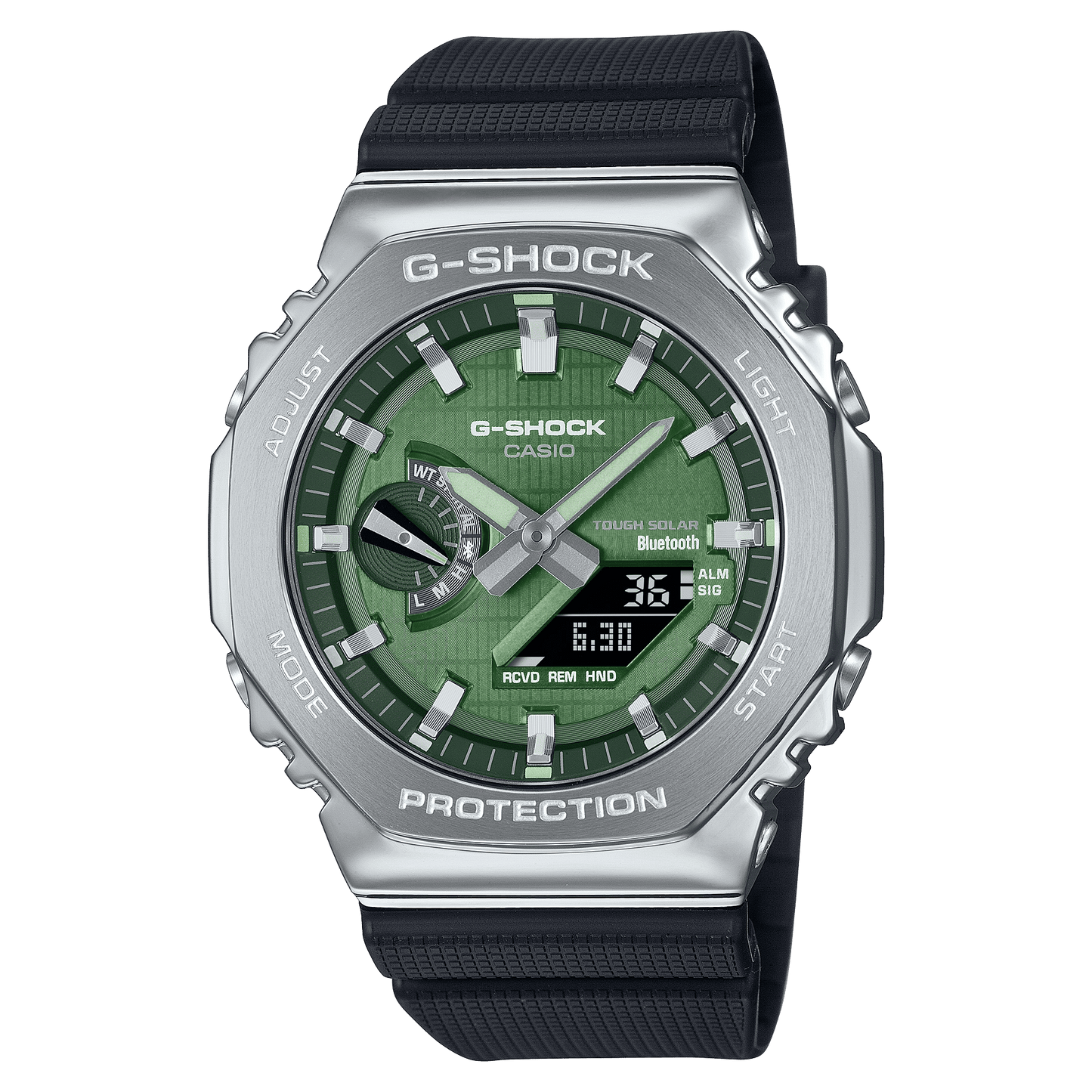 CASIO G-SHOCK GBM-2100A-1A3DR GREEN ANALOG-DIGITAL DIAL BLACK BIO-BASED RESIN BAND G1583