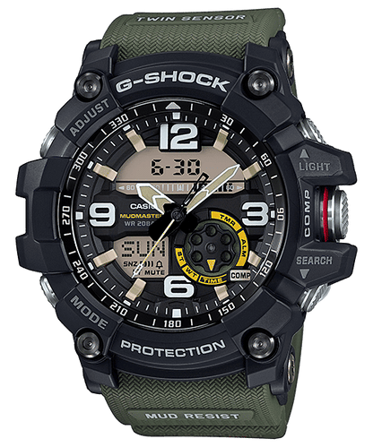 CASIO G-SHOCK MUDMASTER GG-1000-1A3DR BLACK ANA-DIGI DIAL GREEN RESIN STRAP MEN'S WATCH G662