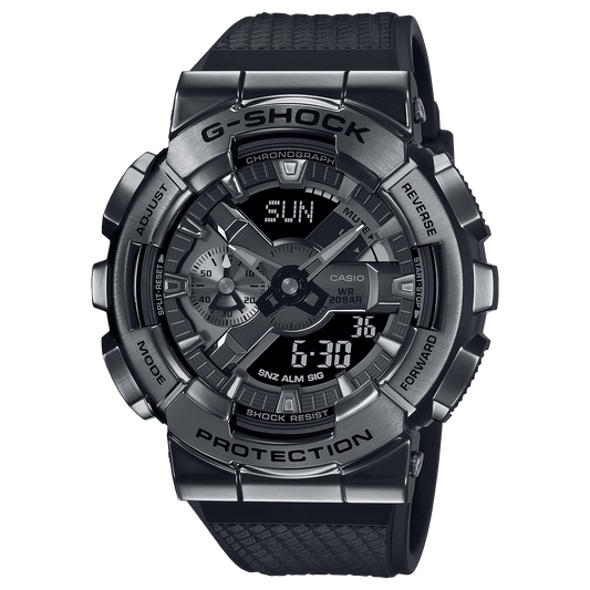 CASIO G-SHOCK G-STEEL GM-110BB-1ADR BLACK IP ANA-DIGI DIAL BLACK RESIN STRAP MEN'S WATCH G1370