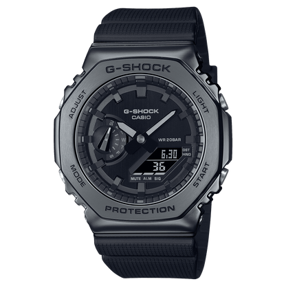 CASIO G-SHOCK G-STEEL GM-2100BB-1ADR BLACK IP ANA-DIGI DIAL BLACK RESIN STRAP MEN'S WATCH G1371