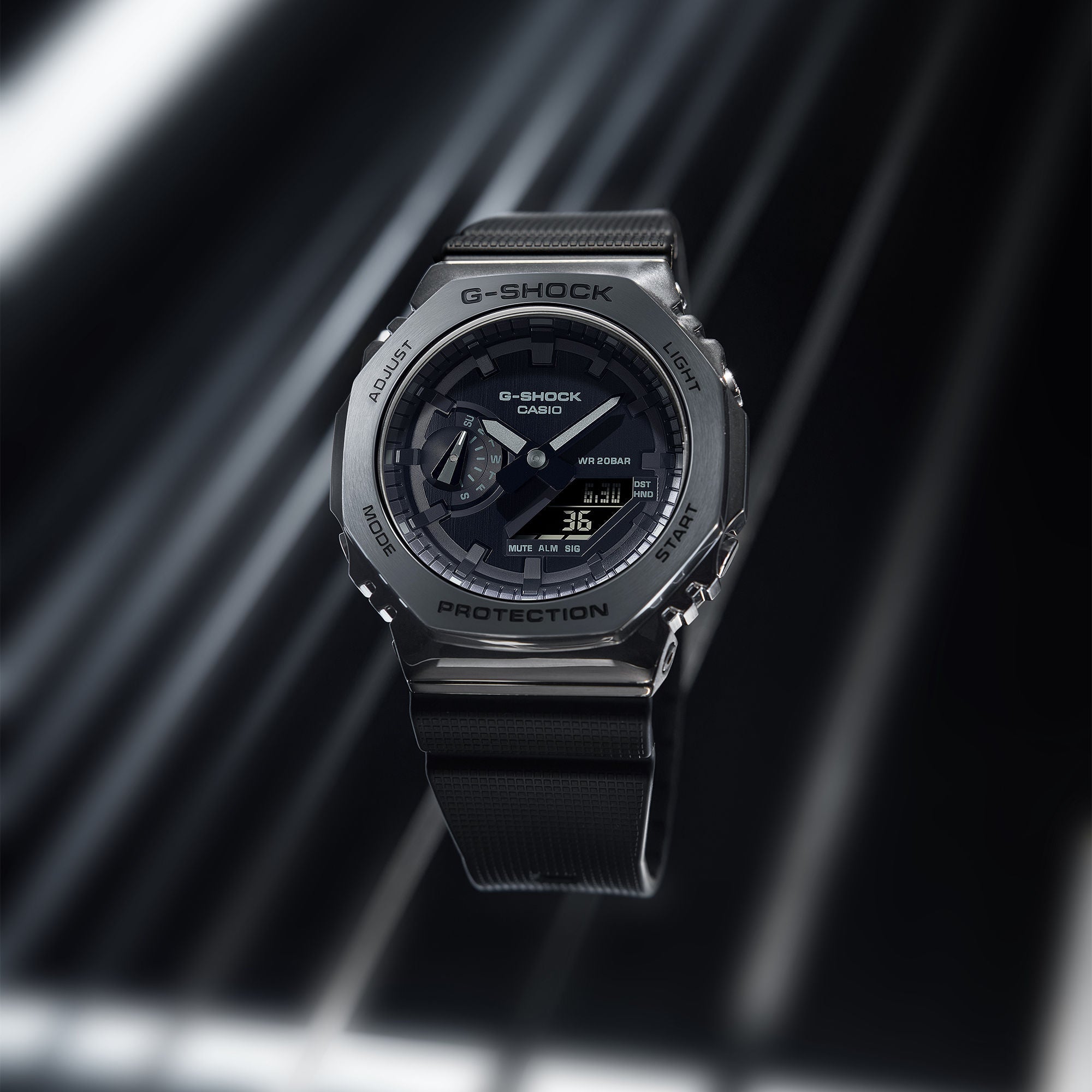 CASIO G-SHOCK GM-2100BB-1ADR Black Analog-Digital Dial Men's Watch