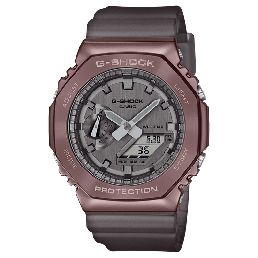CASIO G-SHOCK G-STEEL GM-2100MF-5ADR BROWN IP ANA-DIGI DIAL  RESIN STRAP MEN'S WATCH G1214