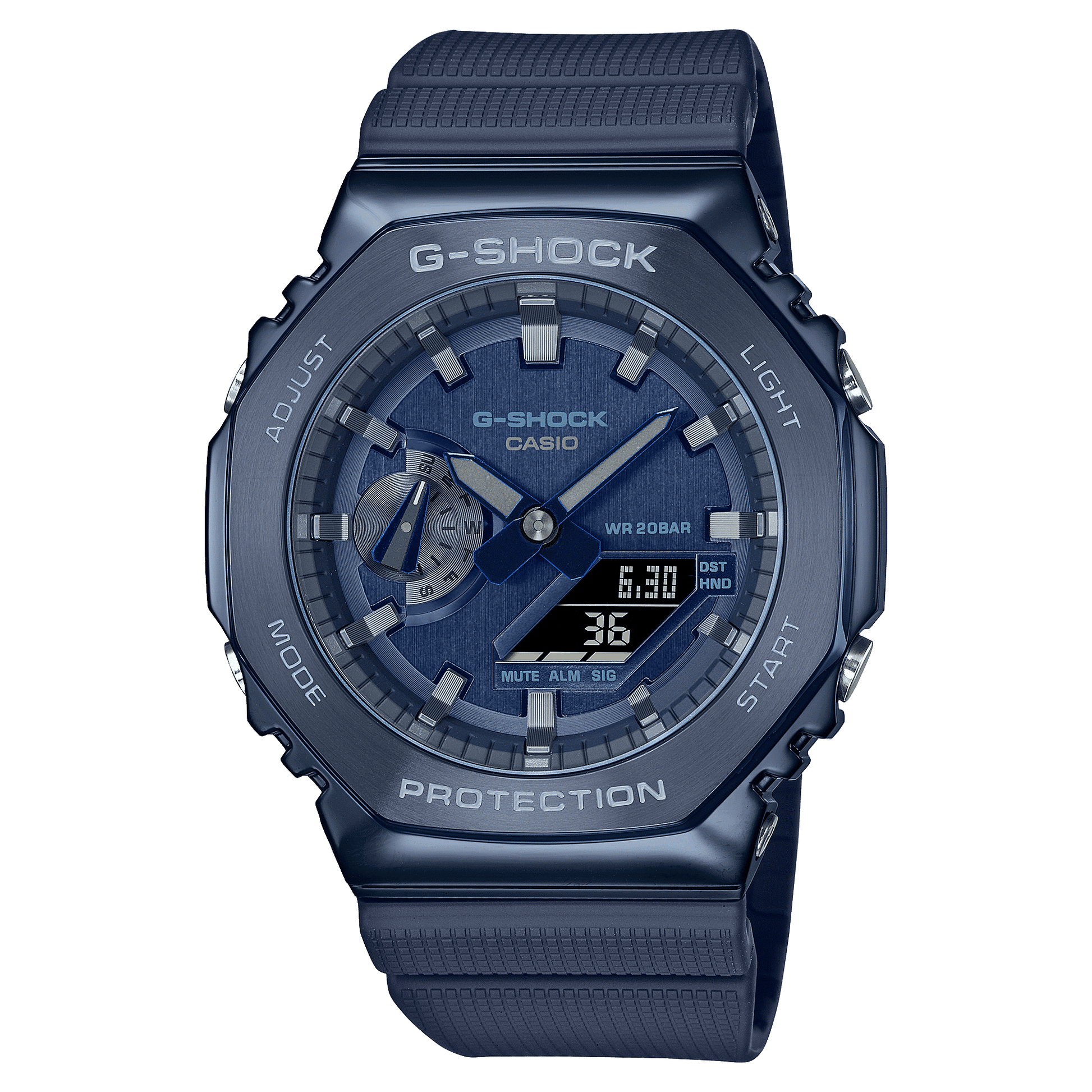 CASIO G-SHOCK G-STEEL GM-2100N-2ADR BLUE IP ANA-DIGI DIAL BLUE RESIN STRAP MEN'S WATCH G1162