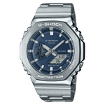 CASIO G-SHOCK GM-2110D-2BDR BLUE ANALOG-DIGITAL DIAL SILVER STAINLESS STEEL  BAND G1614