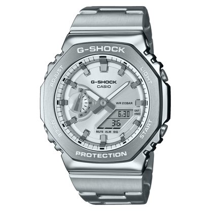 CASIO G-SHOCK GM-2110D-7ADR SILVER ANALOG-DIGITAL DIAL SILVER STAINLESS STEEL  BAND G1612