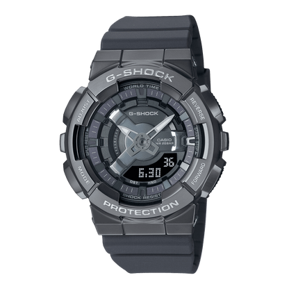 CASIO G-SHOCK GM-S110B-8ADR GRAY ANA-DIGI DIAL GREY RESIN STRAP WOMEN'S WATCH G1317