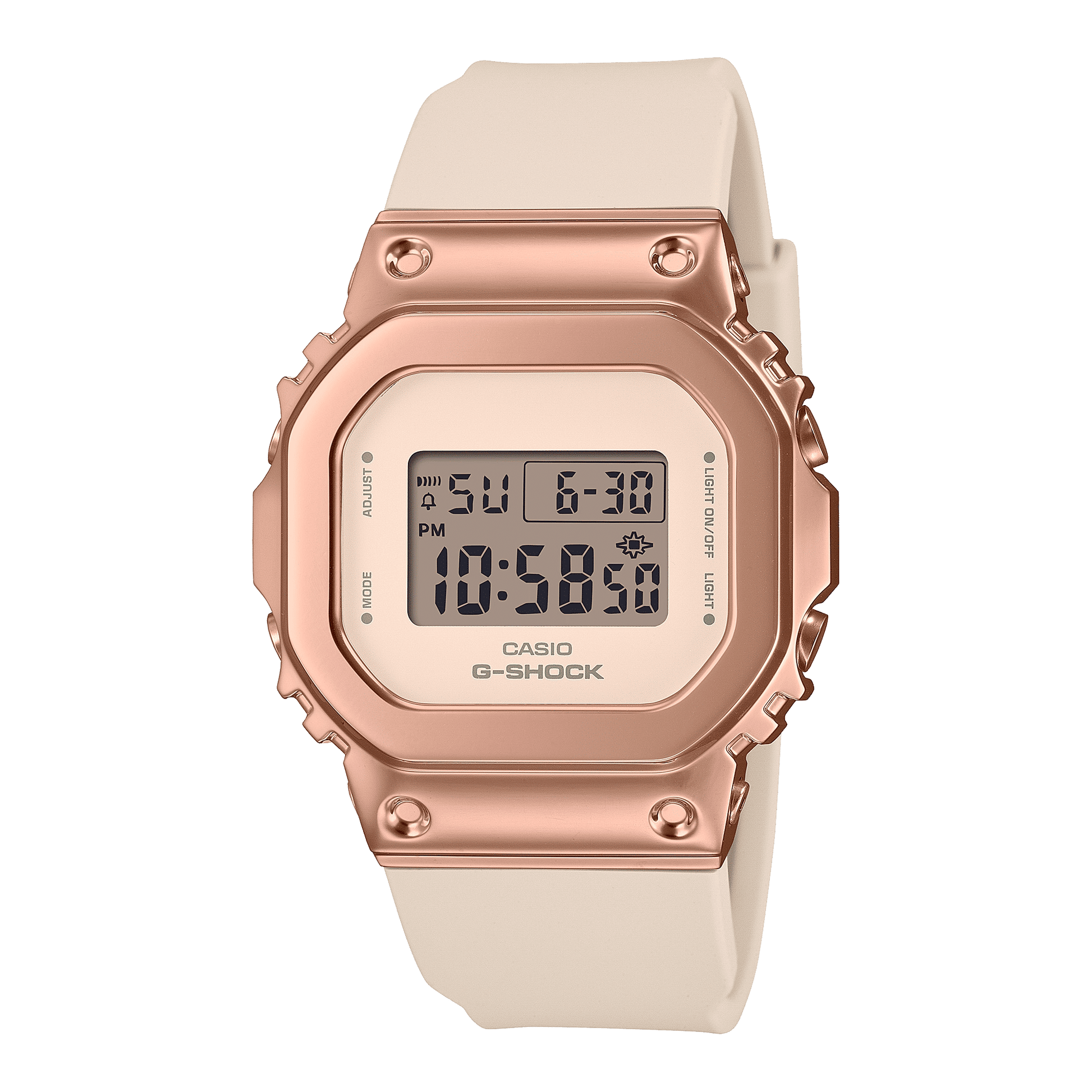 CASIO G-SHOCK G-STEEL GM-S5600UPG-4DR PINK DIGITAL DIAL WHITE RESIN STRAP WOMEN'S WATCH G1536