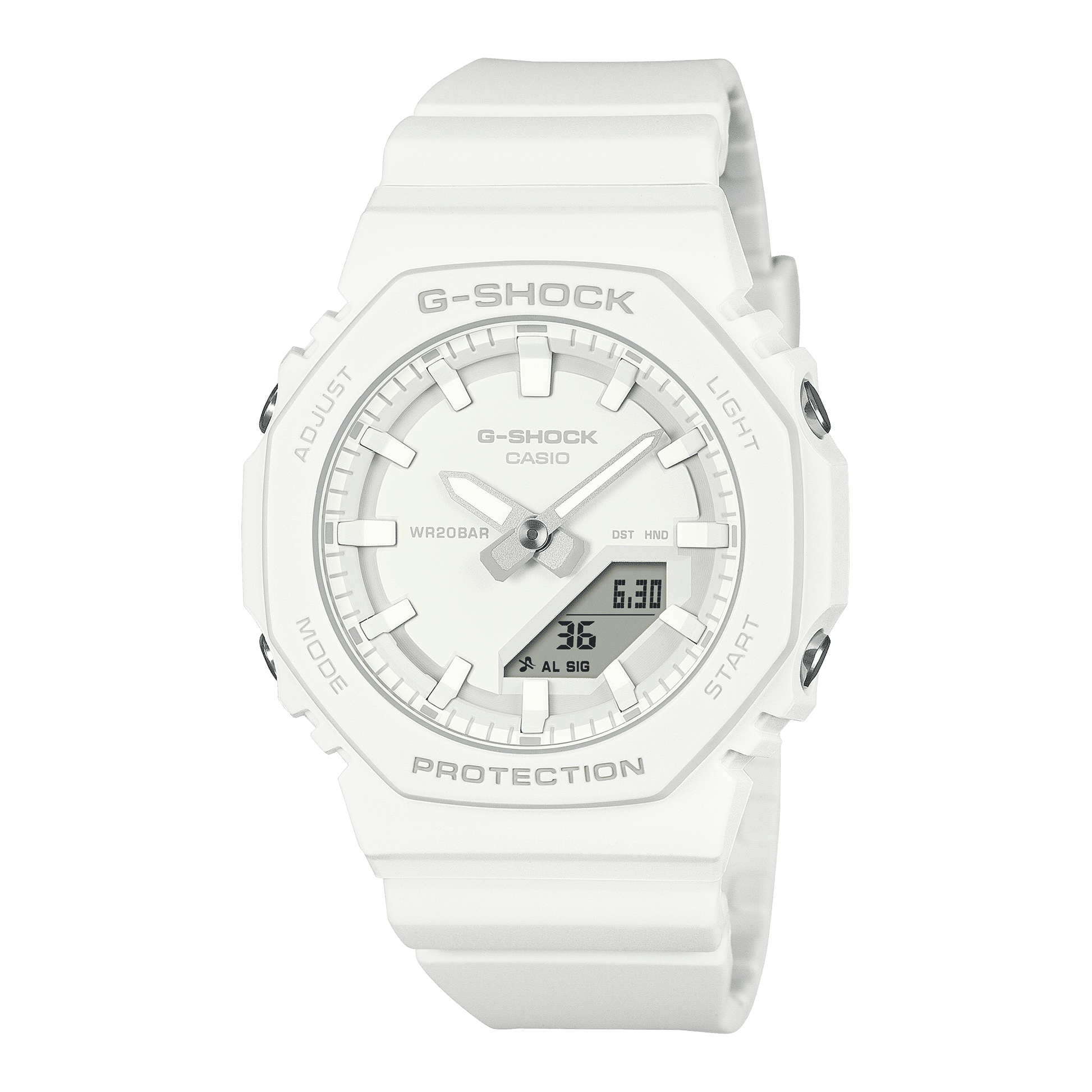 CASIO G-SHOCK GMA-P2100-7ADR WHITE ANA-DIGI DIAL WHITE BIO-BASED RESIN BAND WOMEN'S WATCH G1532