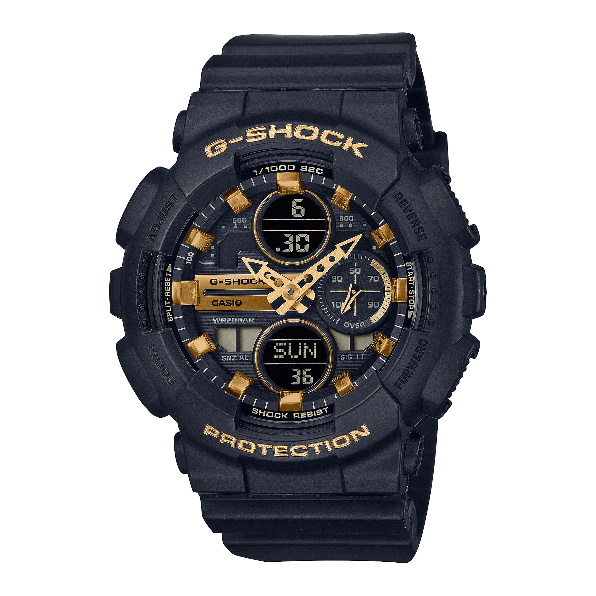 CASIO G-SHOCK GMA-S140M-1ADR BLACK ANA-DIGI DIAL BLACK RESIN STRAP WOMEN'S WATCH G1060