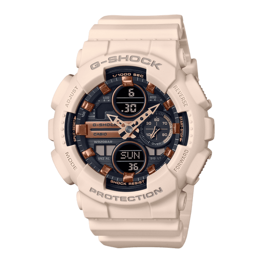 CASIO G-SHOCK GMA-S140M-4ADR BLACK ANA-DIGI DIAL PINK RESIN STRAP WOMEN'S WATCH G1061