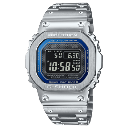 CASIO G-SHOCK METAL GMW-B5000D-2DR BLUE DIGITAL DIAL  SOLID BAND MEN'S WATCH G1564