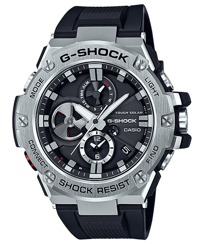 CASIO G-SHOCK GST-B100-1ADR METAL IP BLACK ANALOG DIAL BLACK RESIN STRAP MEN'S WATCH G789
