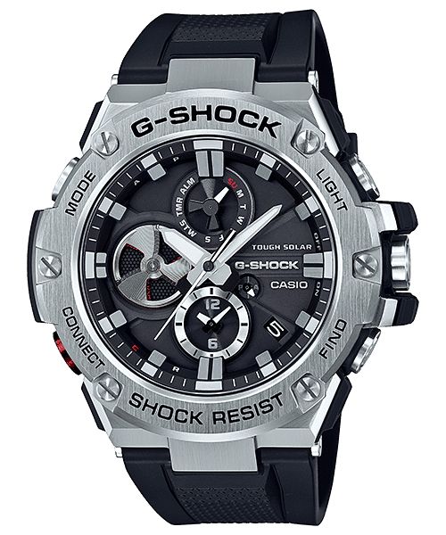 CASIO G-SHOCK GST-B100-1ADR METAL IP BLACK ANALOG DIAL BLACK RESIN STRAP MEN'S WATCH G789