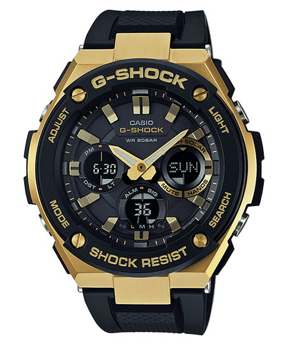 CASIO G-SHOCK GST-S100G-1ADR BLACK ANALOG-DIGITAL DIAL BLACK  RESIN  BAND G608