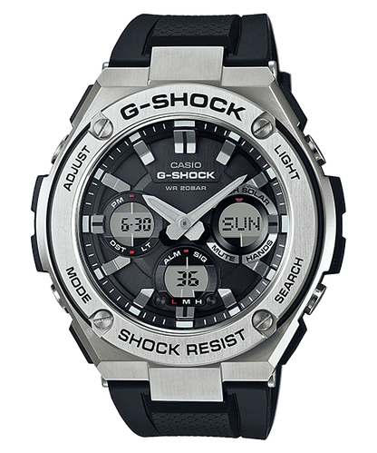 CASIO G-SHOCK GST-S110-1ADR BLACK ANALOG-DIGITAL DIAL BLACK  RESIN  BAND G609