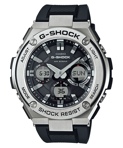 CASIO G-SHOCK GST-S110-1ADR BLACK ANALOG-DIGITAL DIAL BLACK  RESIN  BAND G609