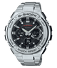 CASIO G-SHOCK GST-S110D-1ADR BLACK ANALOG-DIGITAL DIAL SILVER STAINLESS STEEL  BAND G604