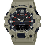 CASIO  HDC-700-3A3VDF BLACK ANALOG-DIGITAL DIAL BROWN RESIN STRAP  10 YEAR BATTERY D179