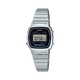 CASIO VINTAGE LA670WA-1DF BLACK DIGITAL DIAL SILVER STAINLESS STEEL BAND D089