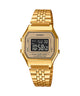 CASIO VINTAGE LA680WGA-9BDF BLACK DIGITAL DIAL GOLD STAINLESS STEEL BAND D127