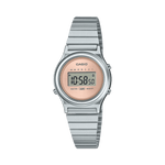 CASIO VINTAGE LA700WE-4ADF PINK DIGITAL DIAL SILVER STAINLESS STEEL BAND A2231