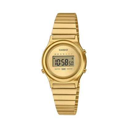 CASIO VINTAGE LA700WEG-9ADF GOLD DIGITAL DIAL GOLD STAINLESS STEEL BAND A2233