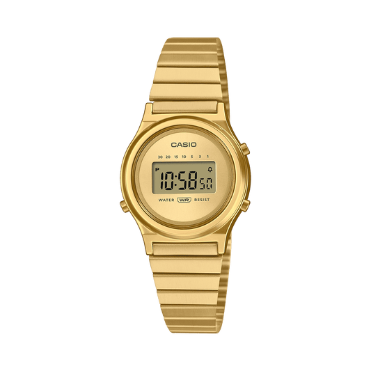 CASIO VINTAGE LA700WEG-9ADF GOLD DIGITAL DIAL GOLD STAINLESS STEEL BAND A2233